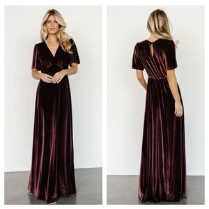 Baltic Born Vivian Velvet Maxi Dress Short Sleeve New Without Tags